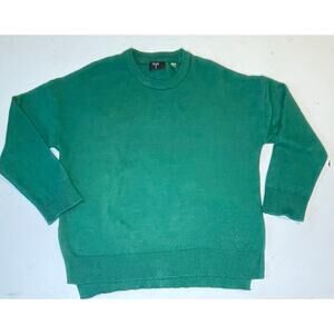 Tahari Women’s Green Crewneck Sweater Sz L Viscose Blend Ribbed Hem cottagecore